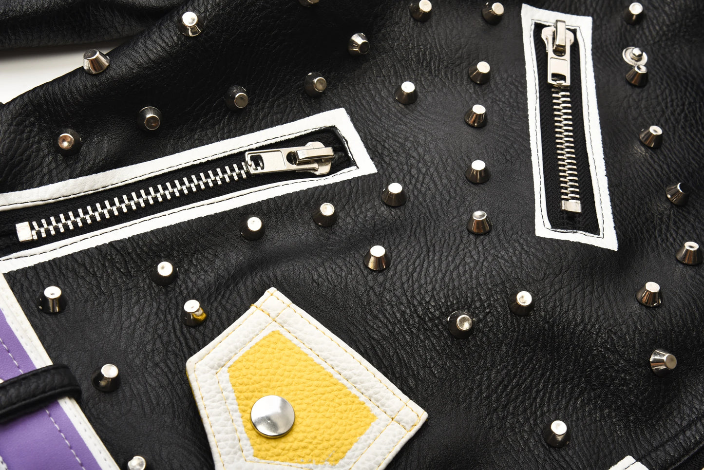 Heavy Industry Rivet Bead Pu Leather Jacket