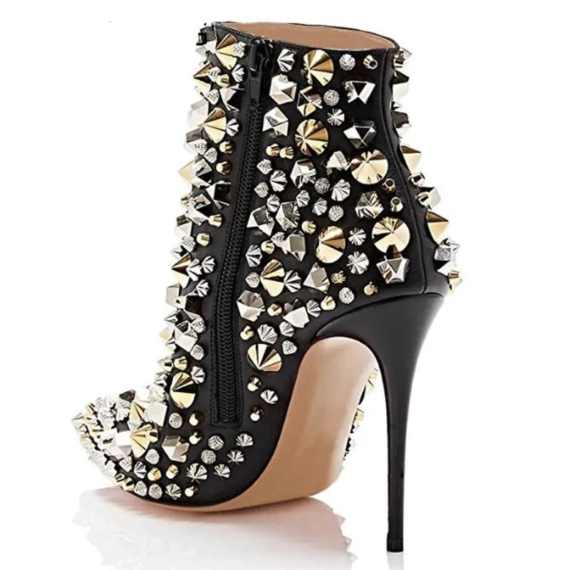 Fashion Pointed Rivets Studded Designer Boots