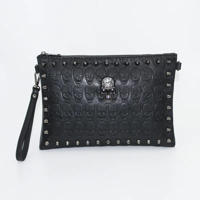 Unisex Punk Style Clutch Skull Envelop Bag