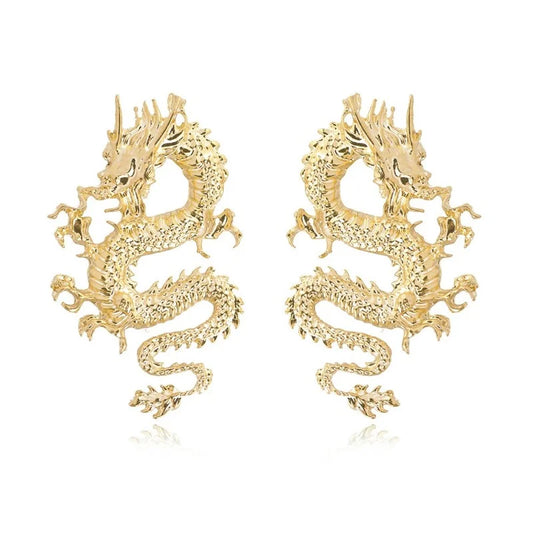 Chinese Style Dragon Stud Earrings