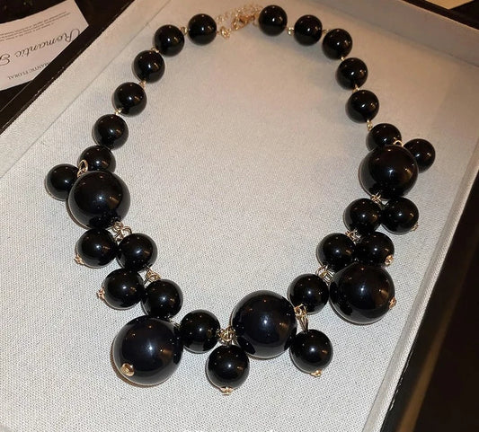 Charm Black Imitated Pearl Necklaces