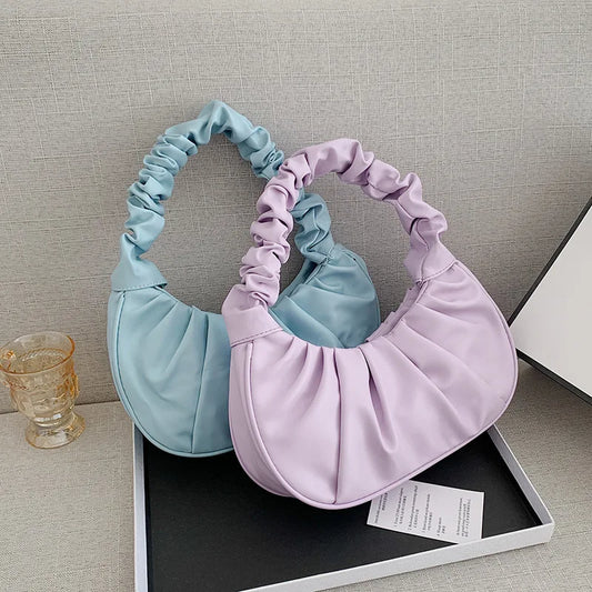 Pleated Cloud PU Leather Shoulder Bag