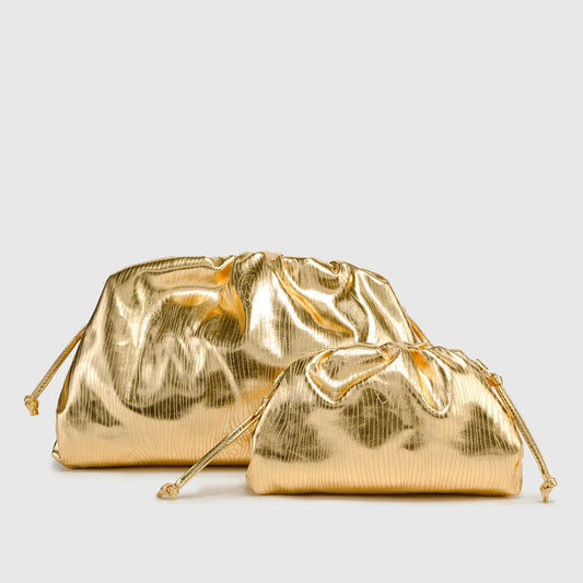 Luxury Designer Gold Silver Soft Cloud Bag