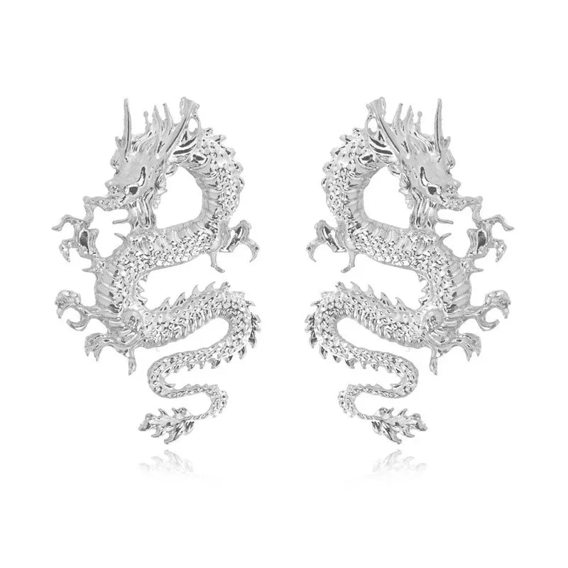 Chinese Style Dragon Stud Earrings