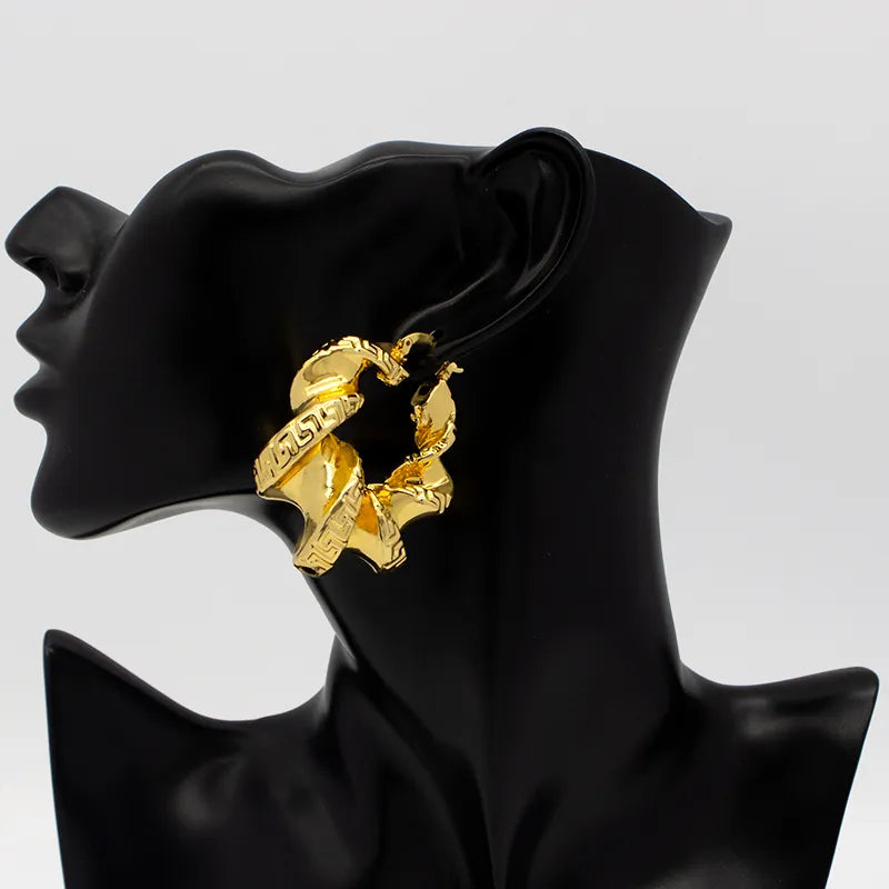 24K Gold Plated Copper Dubai Golden Earrings