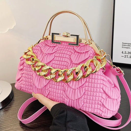 Elegant Gold Thick Chain Crossbody Bags