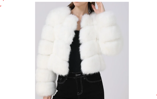 Faux Fur Coats Cropped Top Winter Coat